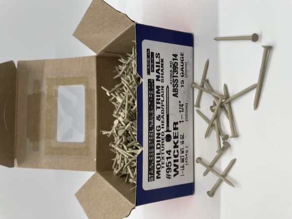 TRIM NAILS 1-1/4" STAINLESS STEEL VILLAGE SANDSTONE #9514 (WICKER) 1LB - A.W. Graham Lumber LLC