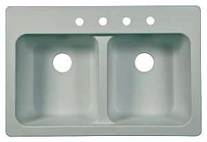 KINDRED 33" X 22" DOUBLE BOWL KITCHEN SINK TECTONITE WHITE - A.W. Graham Lumber LLC