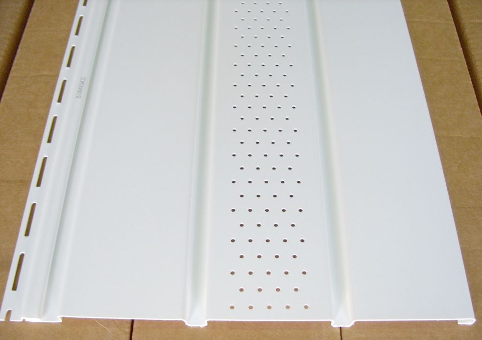 CENTER VENT SOFFIT VINYL T/4 MATTE FINISH WHITE 12' - A.W. Graham Lumber LLC