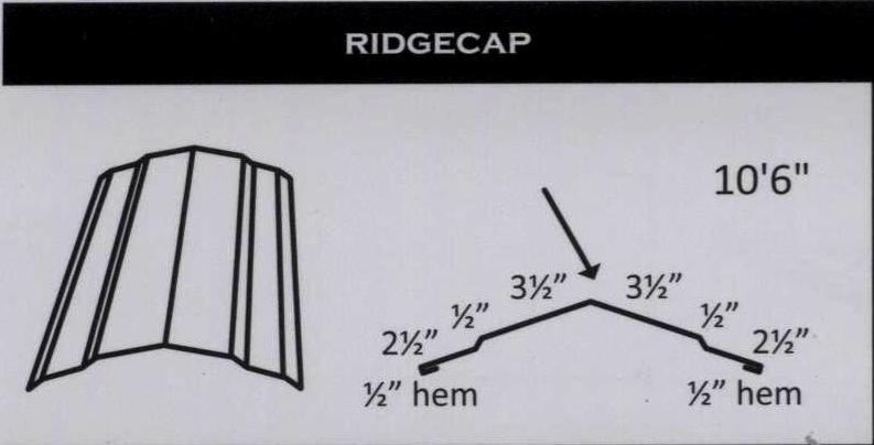 RIDGE CAP FOR METAL ROOFING 10'6" BRIGHT RED 29GA - A.W. Graham Lumber LLC