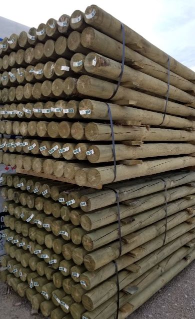 4" X 7' ROUND TREATED FENCE POST
CYLINDRICAL NON TAPERED POST 25
Yr Warranty                    
 Please Save End Tag as Proof of
Purchase for Warranty - A.W. Graham Lumber LLC