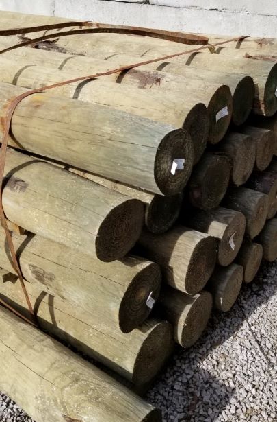 6" x 8' ROUND TREATED FENCE POST  - A.W. Graham Lumber LLC