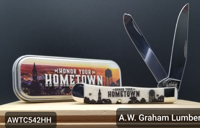 CASE AWTC542HH 2-BLADE TRAPPER SM NAT BONE "HONOR YOUR HOMETOWN" - A.W. Graham Lumber LLC