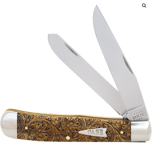 CASE TRAPPER SM ANTIQUE BONE WESTERN TOOLED 2-BLADE - A.W. Graham Lumber LLC
