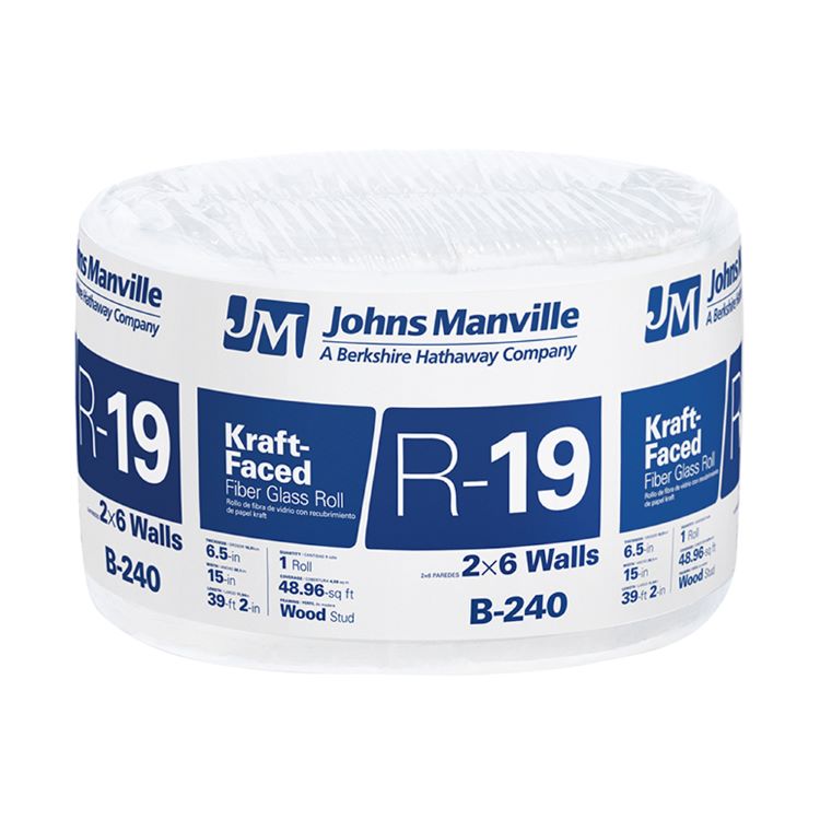 JOHNS MANVILLE R19 (6-1/2") 15" x 39'2" FACED ROLL - A.W. Graham Lumber LLC