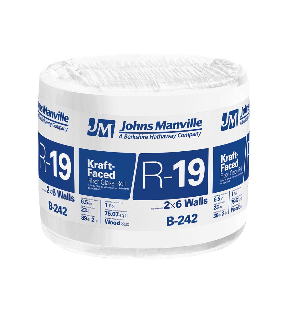 JOHNS MANVILLE R19 (6-1/2") 23" x 39' FACED ROLL - A.W. Graham Lumber LLC