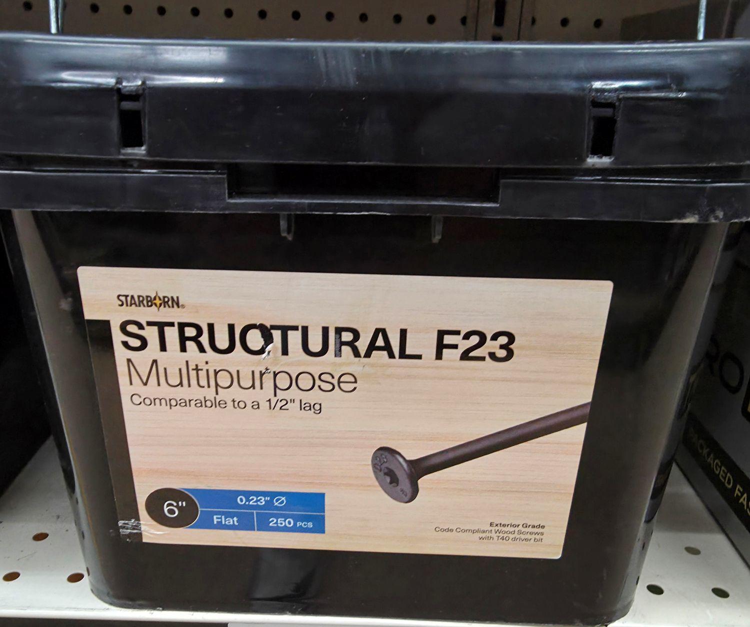 STARBORN F23 OUTDOOR WOOD SCREW 6" BUCKET/250 - A.W. Graham Lumber LLC
