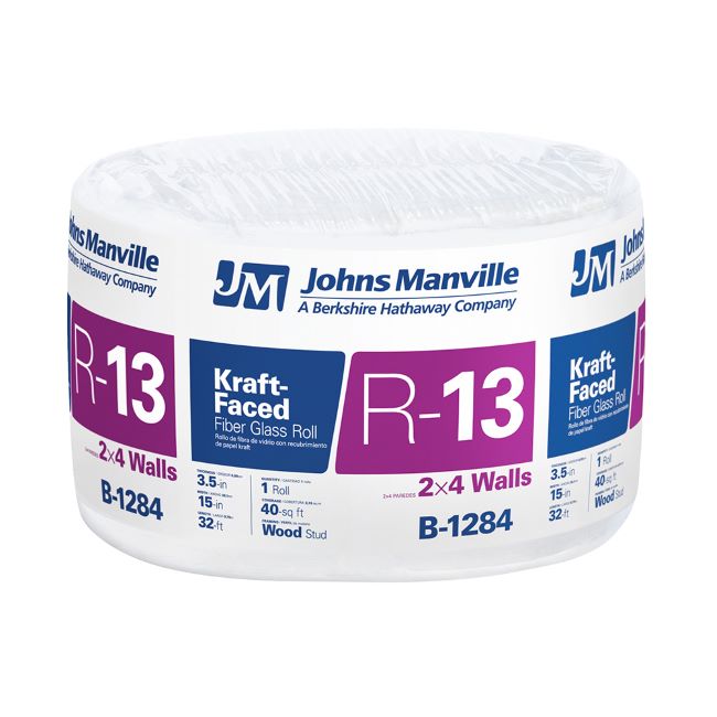 JOHNS MANVILLE R13 (3-1/2") 15" X 32' FACED BATT B1284 - A.W. Graham Lumber LLC