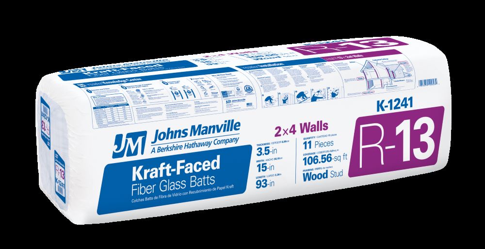 JOHNS MANVILLE R13 (3-1/2") 15" x 94" FACED BATT - A.W. Graham Lumber LLC