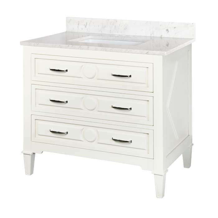 WALNUT RIDGE 36" FURNITURE VANITY CABINET WHITE - A.W. Graham Lumber LLC