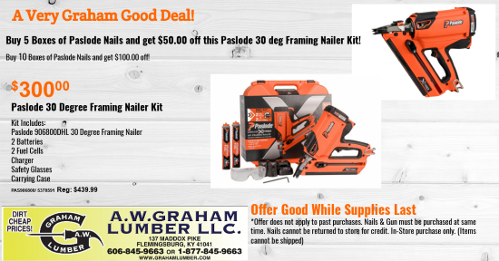 Main 1 - PASLODE 906800DHL 30 DEG CORDLESS FRAMING NAILER KIT -