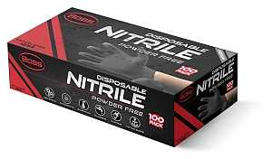 BOSS 4-MIL NITRILE GLOVES BLACK MEDIUM B21051-M BX/100 UPC: 662909084941 - A.W. Graham Lumber LLC