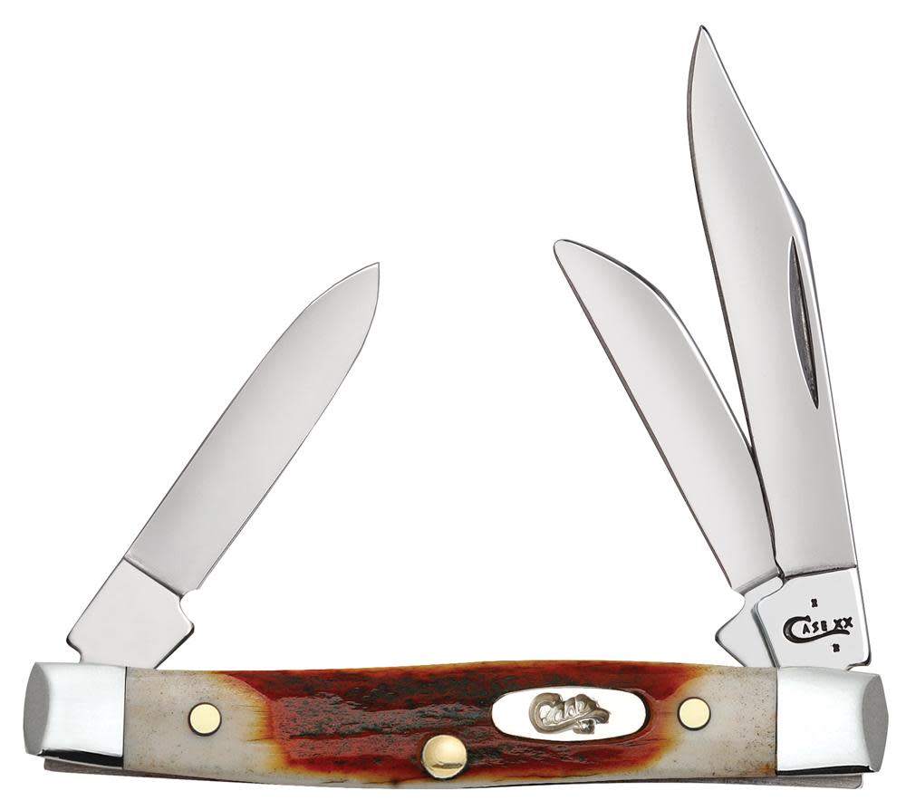 CASE 09449 3-BLADE SMALL STOCKMAN RED STAG  - A.W. Graham Lumber LLC