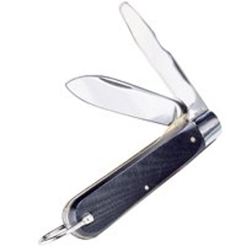 GB KF-200 ELECTRICIANS KNIFE,
CARBON STEEL BLADE, BLACK HANDLE
UPC: 032076002008 - A.W. Graham Lumber LLC