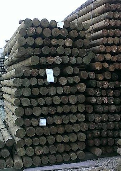 5 x 7 TREATED FENCE POST ROUND (YELLOW PINE) BLUNT - A.W. Graham Lumber LLC