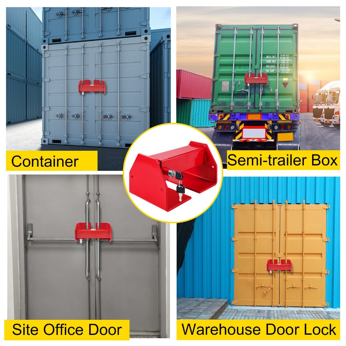 Main 3 - CARGO CONTAINER LOCK 16" RED W/2
KEYS -