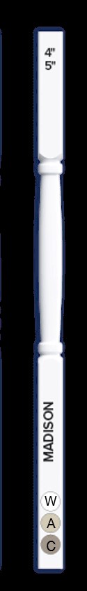 SUPERIOR PLASTICS 5" x 108" MADISON 400 SERIES WHITE STRUCTURAL PORCH POST - A.W. Graham Lumber LLC