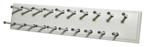 Main 1 - EASY TRACK RA1200 SLIDING TIE RACK WHITE 20 HOOKS INCLUDES: Instructions and Hardware -