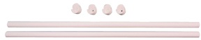 Main 1 - EASY TRACK RR1036 WARDROBE ROD/ENDS WHITE 35" STEEL INCLUDES: (2) Rods (4) Ends -