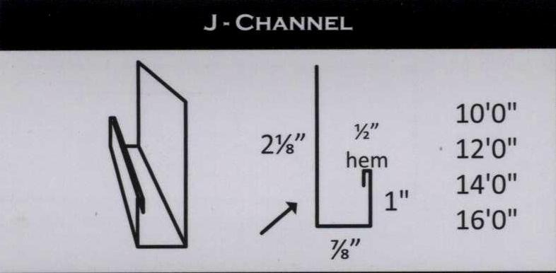 J-CHANNEL FOR METAL ROOFING 10'00" BLACK 29GA - A.W. Graham Lumber LLC